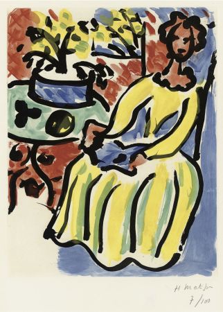 Acquatinta Matisse - Marie-José en robe jaune (D. 817)