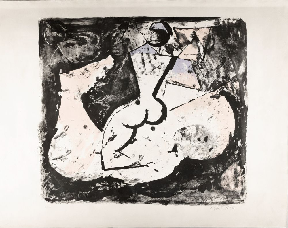 Litografia Marini - Marino Marini (1901–1980) - Cavallo e cavaliere - lithograph on paper - 1965