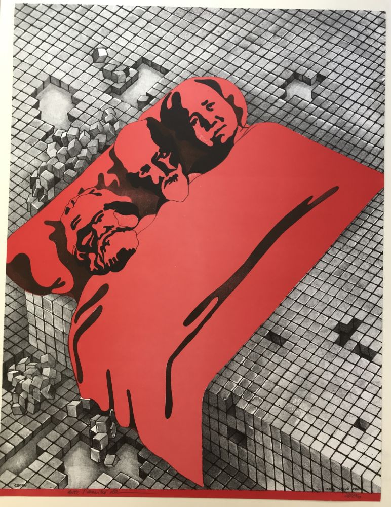 Litografia Cueco - Marx Freud Mao