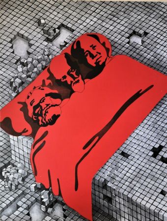 Litografia Cueco - Marx, Freud, Mao