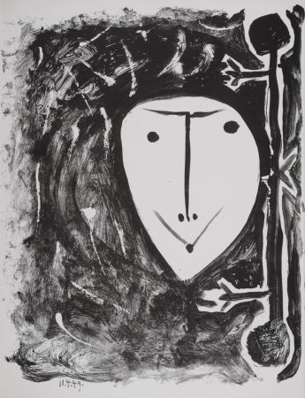 Litografia Picasso - Masque de Cendre #4, 1949