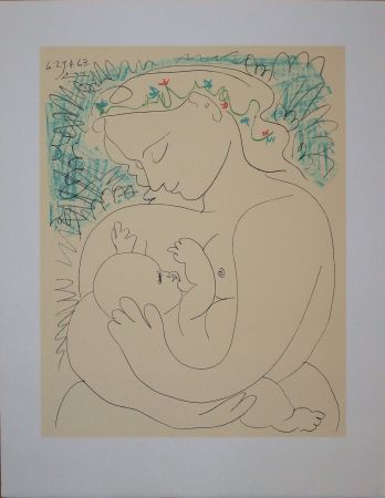 Litografia Picasso - Maternité