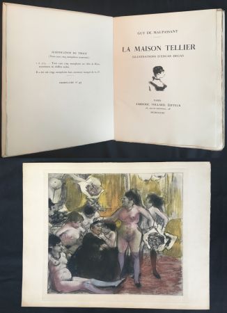 Libro Illustrato Degas - Maupassant : LA MAISON TELLIER. Illustrations gravées d'Edgar Degas (1934).