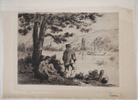 Punta Secca Luce - Maximilien LUCE - Après-midi d'Été dans l'Yonne Vers 1890 - Gravure originale signée