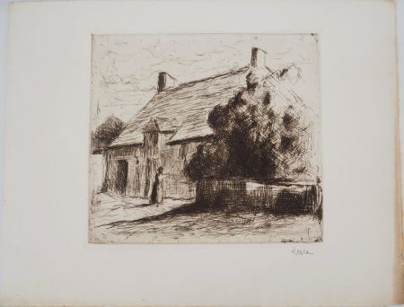 Punta Secca Luce - Maximilien LUCE - Maison villageoise à Bessy-sur-Cure Vers 1900 - Gravure originale signée