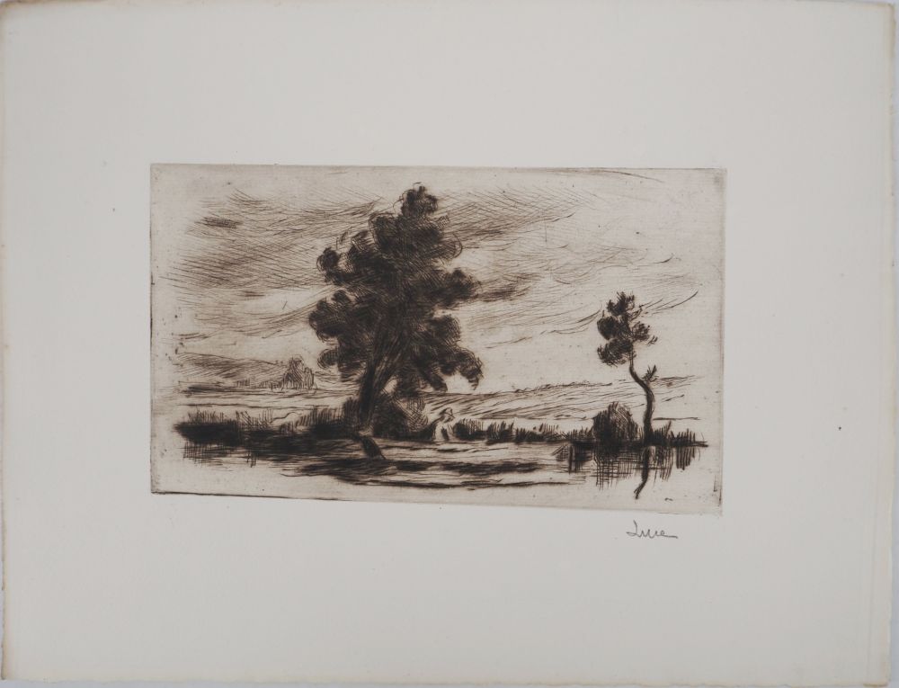 Punta Secca Luce - Maximilien LUCE - Paysage bucolique (Yonne) Vers 1910 - Gravure originale signée