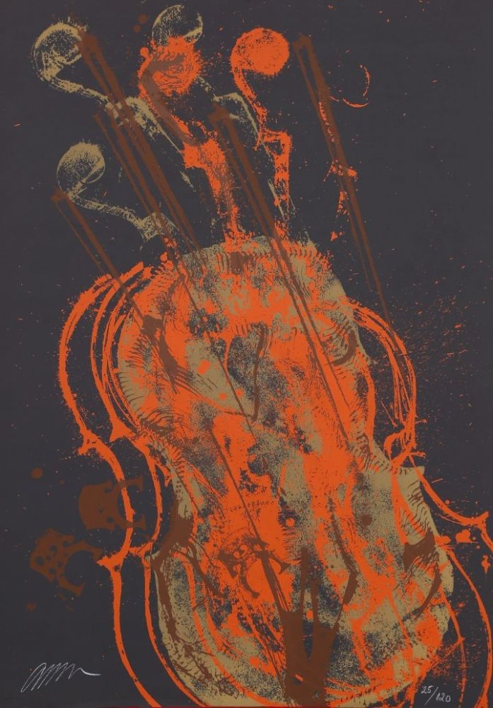 Litografia Arman - Melody for strings