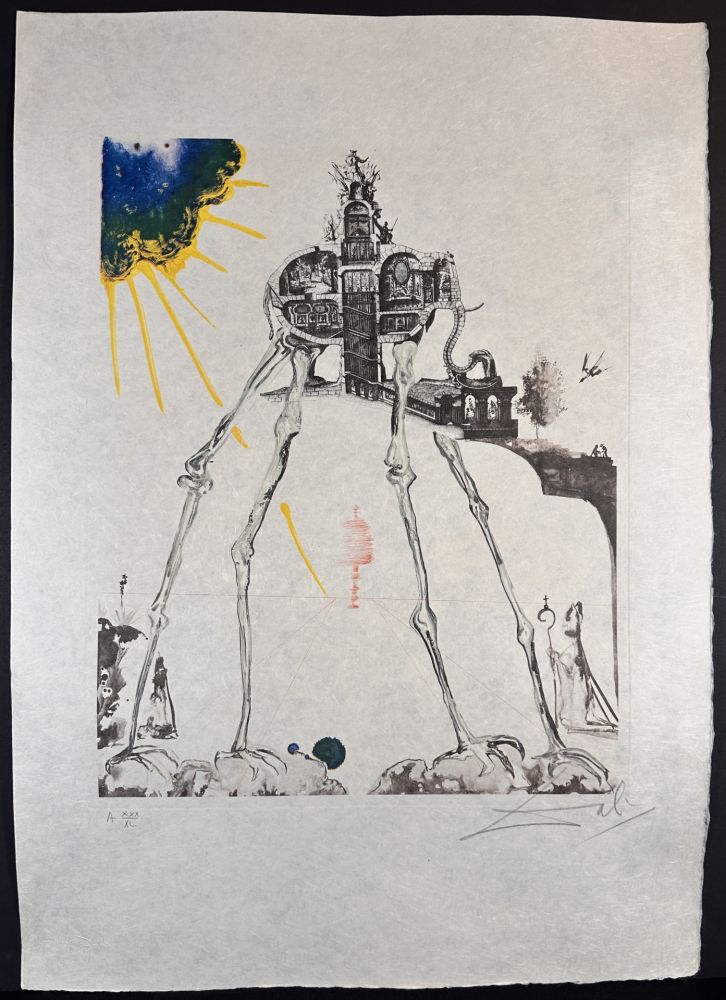 Incisione Dali - Memories of Surrealism Space Elephant