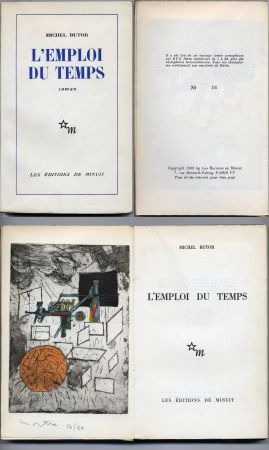Libro Illustrato Matta - Michel Butor. L'EMPLOI DU TEMPS (1 des 40 avec l'eau-forte rehaussée de Matta) 1956.