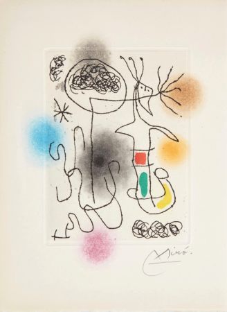 Acquatinta Miró - Midi Le Trèfle Blanc