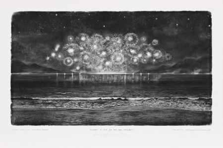 Multiplo Op De Beeck - Midnight, a calm Sea and some Firework