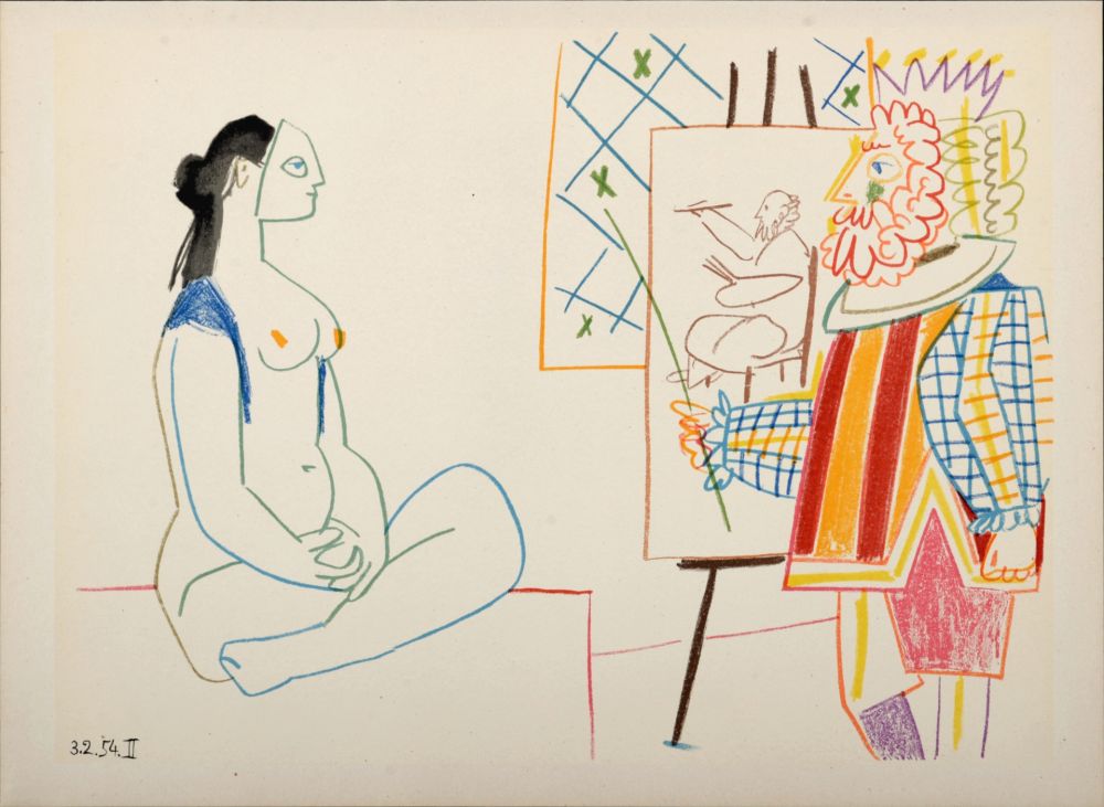 Litografia Picasso - Model & King, 1954