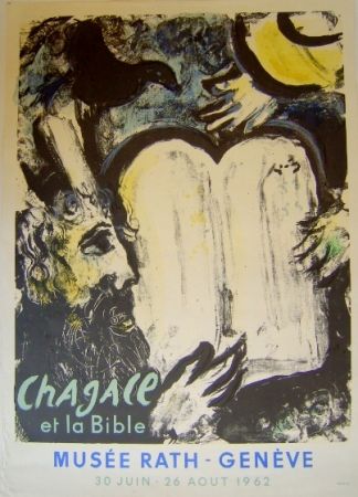 Litografia Chagall - Moise et les tables de la loi