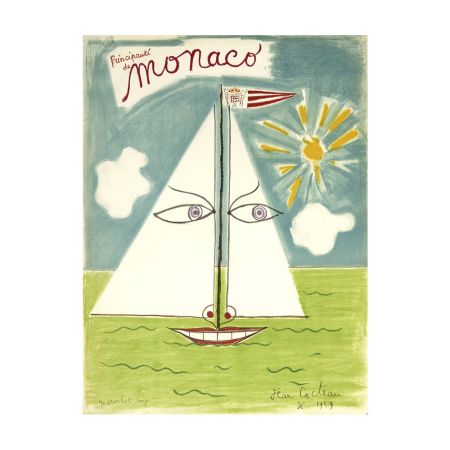 Litografia Cocteau - Monaco 
