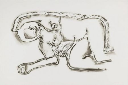 Litografia Wesselmann - Monica Lying on Her Side with Scribble