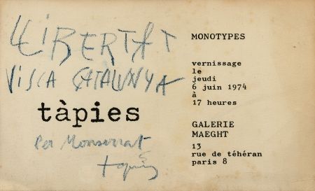 Litografia Tàpies - Monotypes