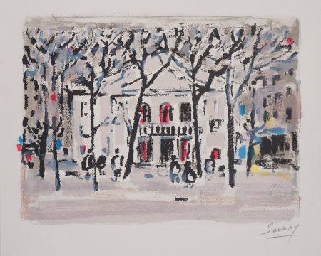Litografia Savary - Montmartre, le Théâtre de l’Atelier