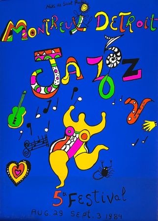 Serigrafia De Saint Phalle - Montreux Detroit Jazz 5th Festival (Nana jaune) 