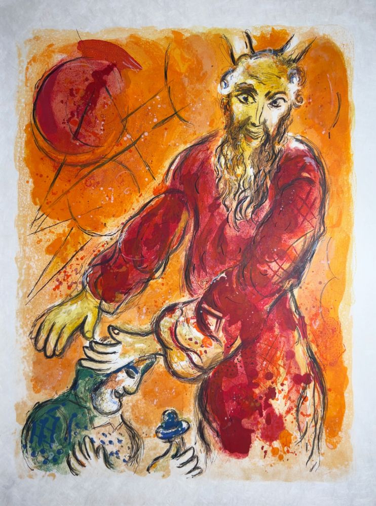 Litografia Chagall - Moses Blesses Joshua