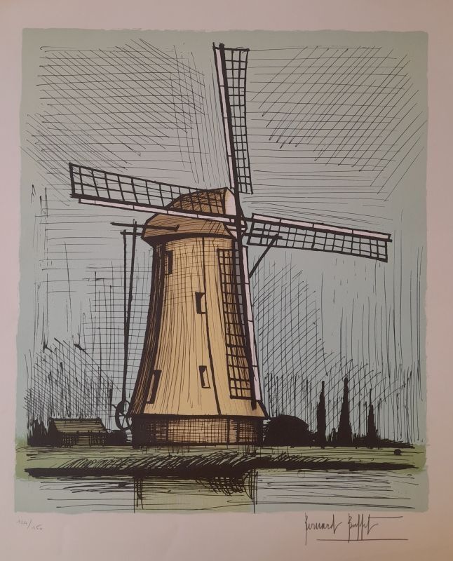 Litografia Buffet - Moulin hollandais 