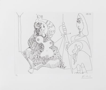Incisione Picasso - MOUSQUETAIRE ET ODALISQUE, MEDUSE, (BLOCH 1902) – etching – 1970