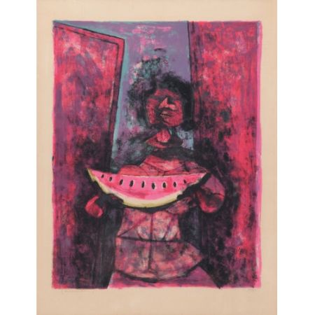 Litografia Tamayo - Mujer con sandia