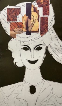 Acquaforte Valdés - Mujer con sombrero IV