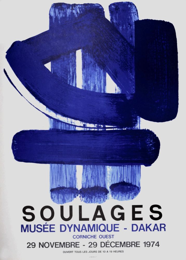 Litografia Soulages - Musée Dynamique-Dakar, 1974 - Mourlot edition
