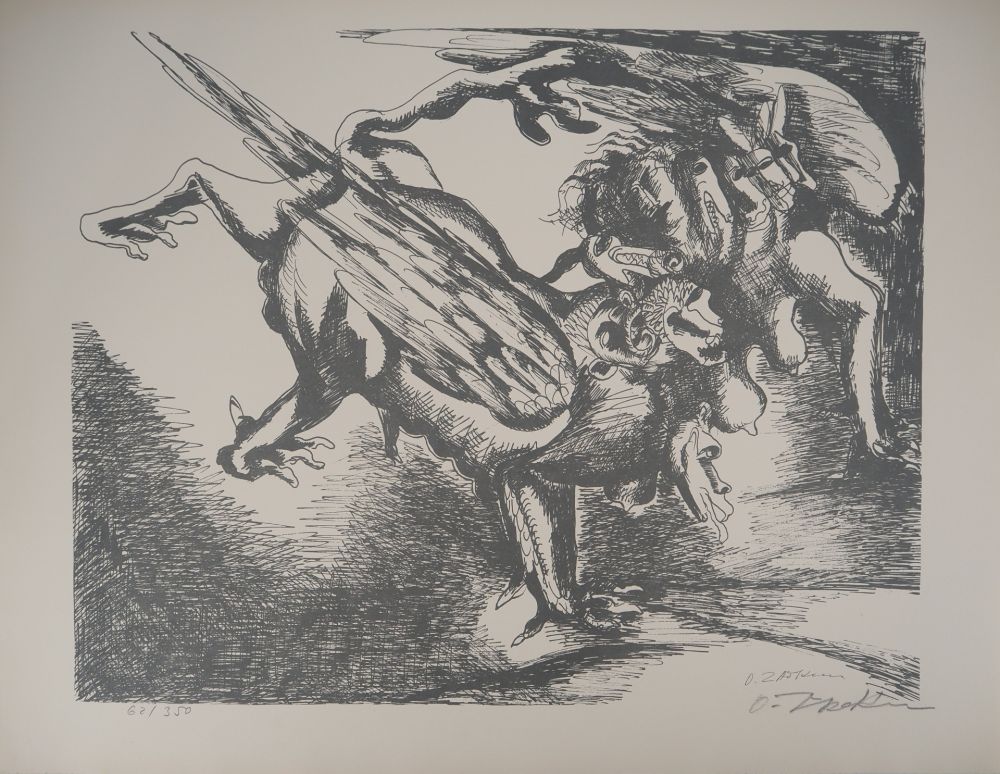 Litografia Zadkine - Mythologie : Hercule luttant contre l'hydre de Lerne