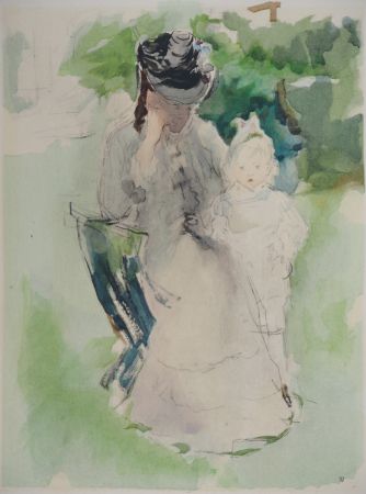 Litografia Morisot - Mère et petite fille