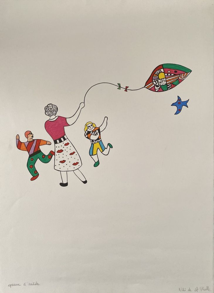 Litografia De Saint Phalle - Méchant - Méchant - Le cerf-volant