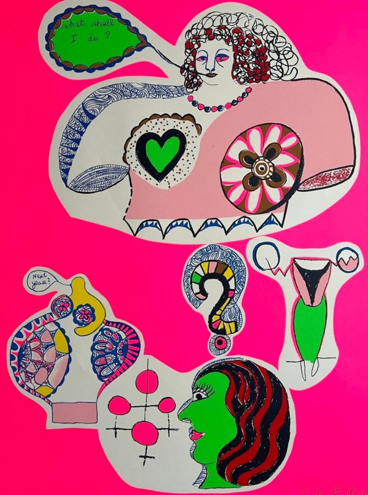 Serigrafia De Saint Phalle - Nana Power (Planche xVIi) : What shall I do ? 