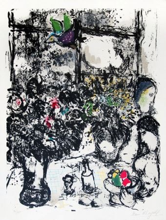 Litografia Chagall - Nature morte au bouquet (Still Life with Bouquet), 1960