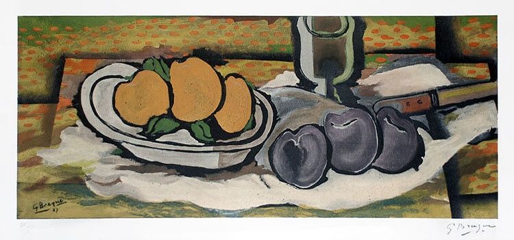 Litografia Braque - Nature morte aux fruits, 1950