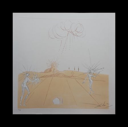 Incisione Dali - Neuf Paysages Paysage avec Figures-Soleil from Sun