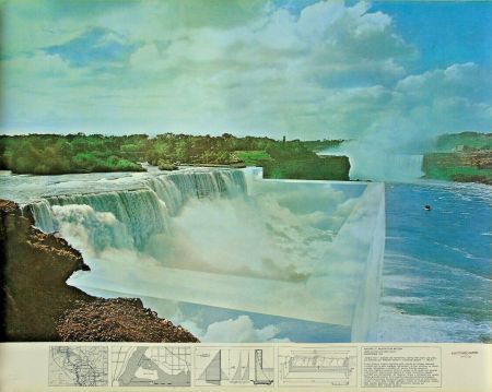 Litografia Superstudio - Niagara o l'architettura riflessa