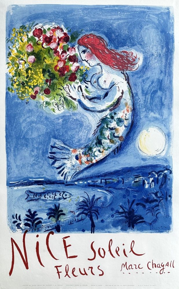 Litografia Chagall - Nice, soleil, fleurs