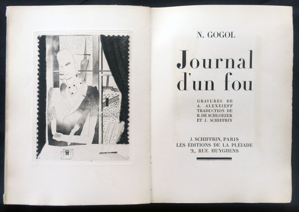 Libro Illustrato Alexeïeff - Nicolai Gogol : JOURNAL D'UN FOU (1927).