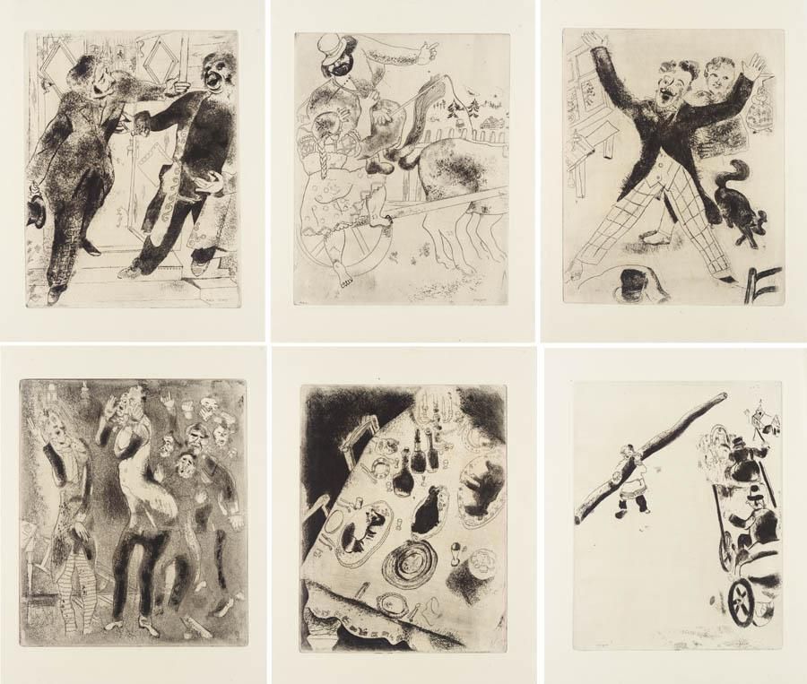 Libro Illustrato Chagall - Nicolas Gogol : LES ÂMES MORTES. 118 eaux-fortes originales de Marc Chagall