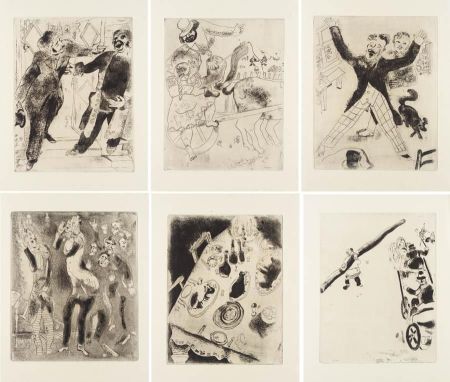Libro Illustrato Chagall - Nicolas Gogol : LES ÂMES MORTES. 118 eaux-fortes originales de Marc Chagall
