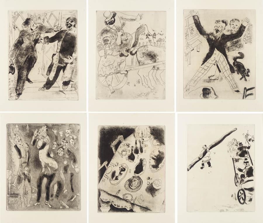 Libro Illustrato Chagall - Nicolas Gogol : LES ÂMES MORTES. Eaux-fortes originales de Marc Chagall