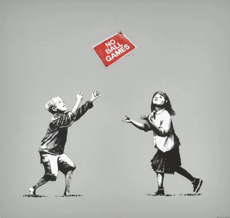 Serigrafia Banksy - No Ball Games - grey