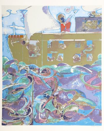 Serigrafia Bearden - Noah, The Third Day (Noah's Ark)