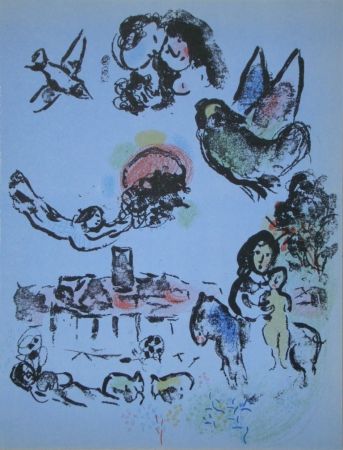 Litografia Chagall - Nocturne in Vence