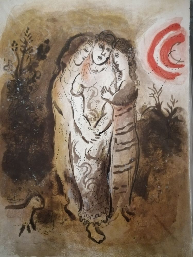 Litografia Chagall - Noemie et ses belles filles