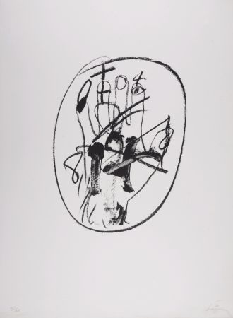 Litografia Tàpies - Nostalgia del Dragon y el Laberinto, 1986 - Hand-signed