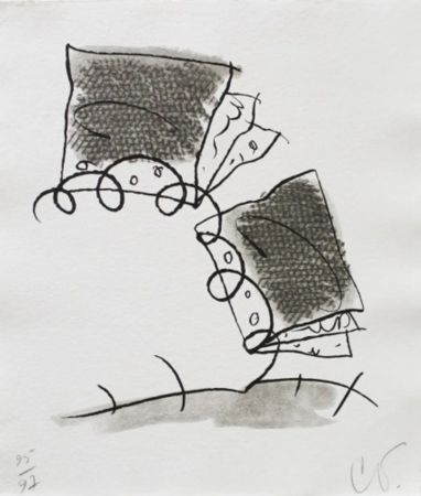 Litografia Oldenburg - Notebook Torn in Half (State II)