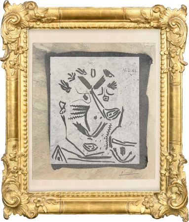 Linoincisione Picasso - Notre Dame de Vie. 1966
