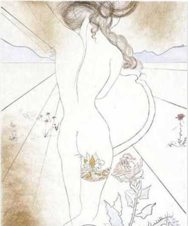 Serigrafia Dali - Nu a la Jarretiere (Nude with Garter)