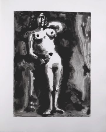 Acquatinta Picasso - Nu accoudé, 1966 - A fantastic original large-size etching (Aquatint) by the Master!